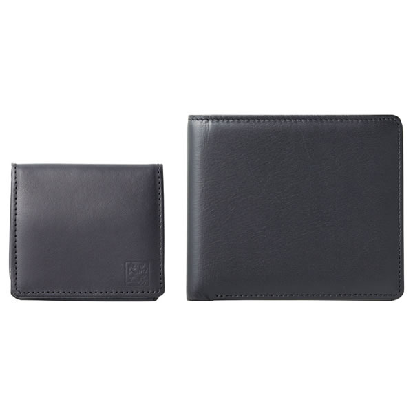 【送料無料】良品工房　日本製牛革二つ折れ財布＆小銭入れ（ブラック）　Ｋ２４５−２４０　Ｋ２４５−２４０【ギフト館】の通販は 16,500円