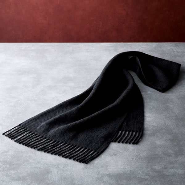 【送料無料】武州織技　カシミヤウールマフラー（ブラック）　ＳＰＵ２５１９５Ｈ　ＳＰＵ２５１９５Ｈ【ギフト館】