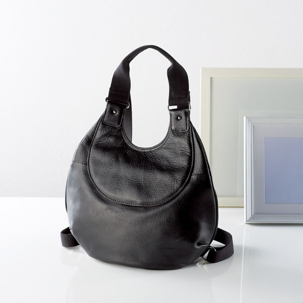 【送料無料】良品工房　日本製牛革リュック（ブラック）　Ｍ１９−１５５　Ｍ１９−１５５【ギフト館】