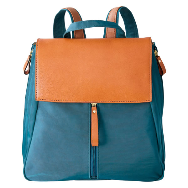 【送料無料】牛革付属ナイロンリュック（ブルー）　４１１３−１０Ａ　４１１３−１０Ａ【ギフト館】