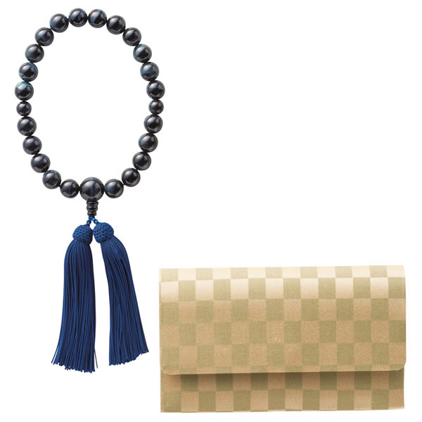 【送料無料】男性用念珠セット　青虎目石　ＮＪ−Ｄ３０３Ｋ　ＮＪ−Ｄ３０３Ｋ【ギフト館】