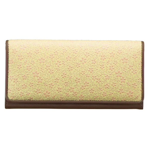 【送料無料】草木染め印伝　つた桜柄長財布　ＤＲＳ２７００−０３　ＤＲＳ２７００−０３【ギフト館】