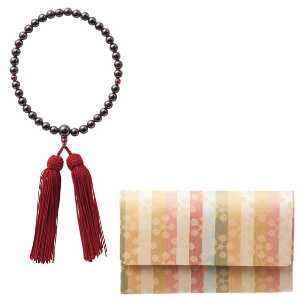 【送料無料】女性用念珠セット　ガーネット仕立て　ＮＪ−Ｊ５０３Ｋ　ＮＪ−Ｊ５０３Ｋ【ギフト館】の通販は