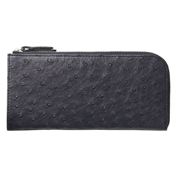 【送料無料】オストリッチＬ字ファスナー長財布　Ｓ−ＮＯＬ２０３００３ＢＫ　Ｓ−ＮＯＬ２０３００３ＢＫ【ギフト館】