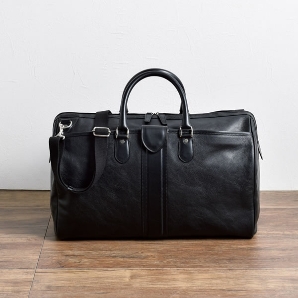 【送料無料】良品工房　日本製牛革手作りボストンバッグ（ブラック）　Ｂ９１１９−１００Ｂ　Ｂ９１１９−１００Ｂ【ギフト館】