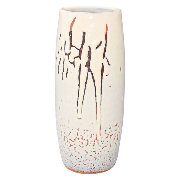 【送料無料】萩焼　白萩花入　　Ｓ８−８【ギフト館】