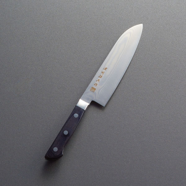【送料無料】濃州孫六作　ダマスカス三徳包丁　　２００Ｌ【ギフト館】