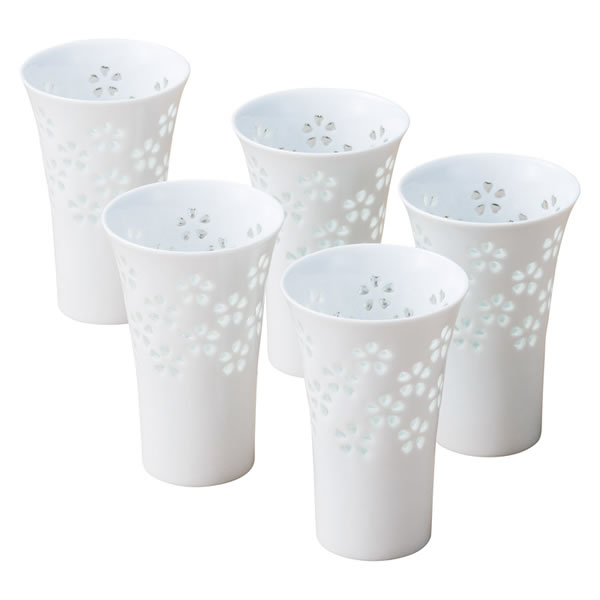 【送料無料】波佐見焼　丹心窯　水晶彫　麦酒グラス５客　　８０２４２３【ギフト館】