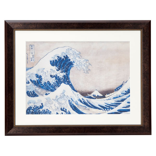 【送料無料】浮世絵額　北斎「神奈川沖浪浦」　　Ｎ１４−４７７【ギフト館】