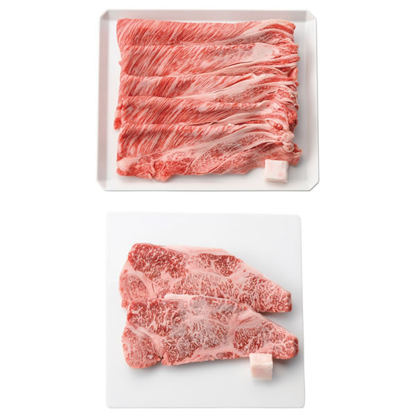 【送料無料】神戸牛ロースステーキ＆すきやき用肩ロース　　ＫＲ１８０２ＫＲ４００【ギフト館】