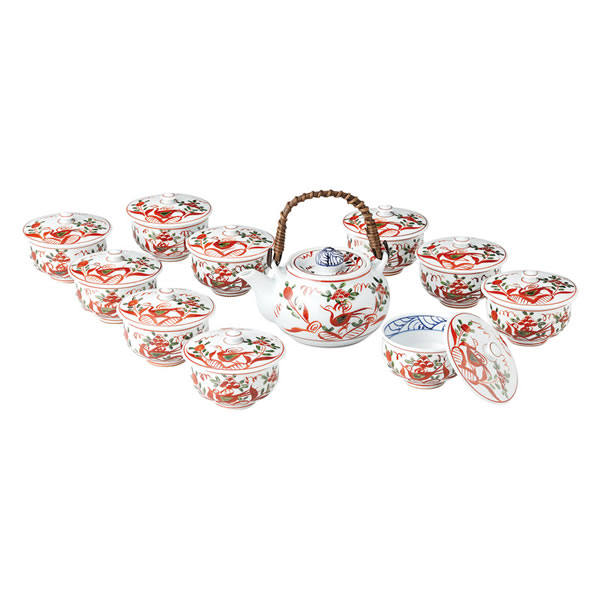【送料無料】波佐見焼　古伊万里写し絵（手描）　１０客番茶器揃　　００７−４１１Ｍ【ギフト館】