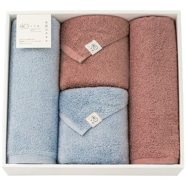 【送料無料】糸屋のタオル　ハーフバス・フェイスタオルセット　ＧＰ−ＢＧＦＦ−０８０−ＢＴ【ギフト館】