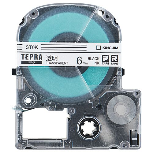 テプラ PRO テープカートリッジ 6mm 透明/黒文字 エコパック 1パック(10個)
