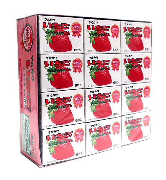 【送料無料】★まとめ買い★　丸川　マーブルガムイチゴ　6粒×33個　×24個【イージャパンモール】 丸川 マーブルガムイチゴ 6粒×33個【イージャパンモール】の通販はau