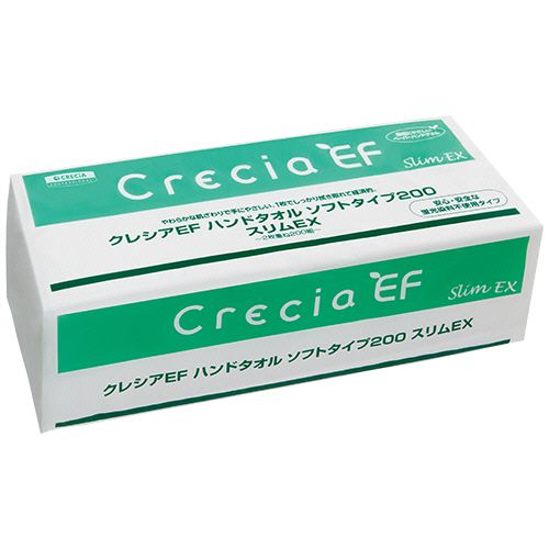 【送料無料】【個人宅届け不可】【法人（会社・企業）様限定】クレシア　EFハンドタオル　スリムEX　200組/パック　1セ...