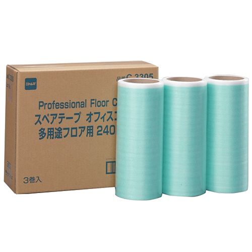 オフィスコロコロ 多用途フロア用スペアテープ 幅240mmx30周巻 1セット(30巻:3巻x10パック)の通販は