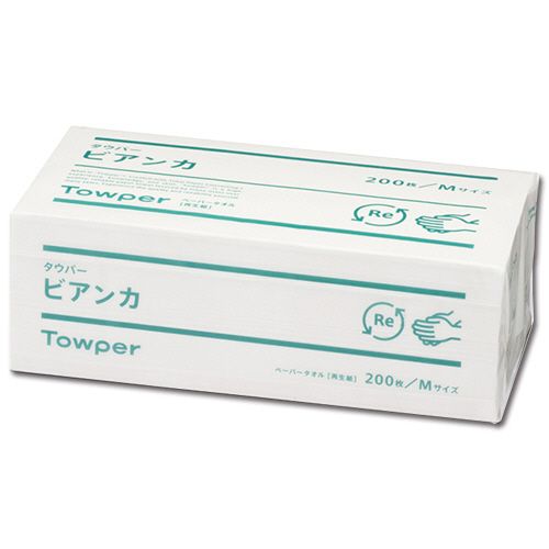 【送料無料】【個人宅届け不可】【法人（会社・企業）様限定】ペーパータオル　タウパービアンカ　M　200枚/パック　1セッ...