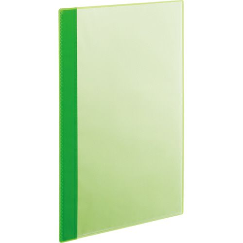 薄型クリアブック(角まる)A4タテ10ポケット 背幅3mmグリーン 1セット(50冊:5冊×10パック)の通販は