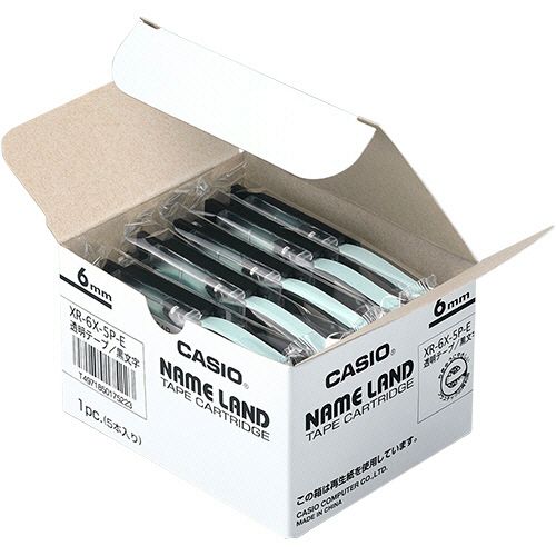 【送料無料】【個人宅届け不可】【法人（会社・企業）様限定】NAME　LAND　スタンダードテープ　6mmx8m　透明/黒...