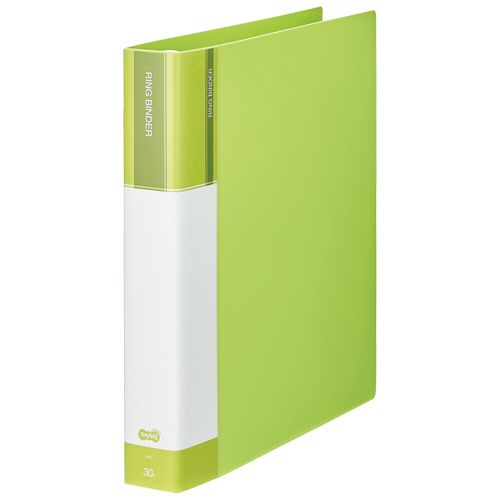 30穴バインダー(PP表紙) A4タテ 120枚収容 背幅48mm ライトグリーン 1セット(10冊)の通販は