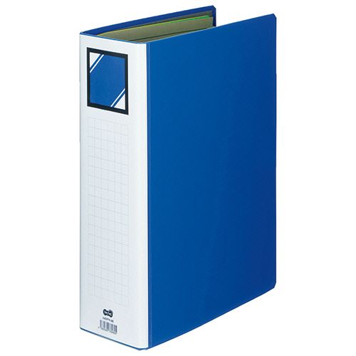 片開きパイプ式ファイル(インデックス付)A4 800枚収容 背幅96mm 青 1セット(10冊)