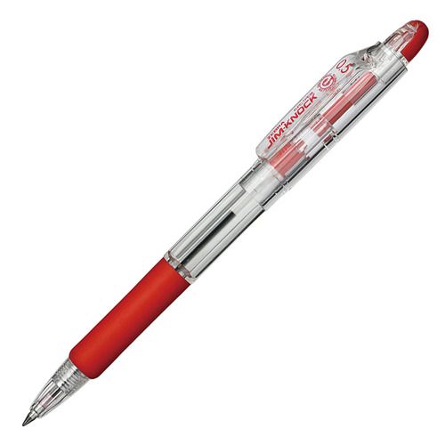 油性ボールペン ジムノック 0.5mm 赤 1セット(100本)