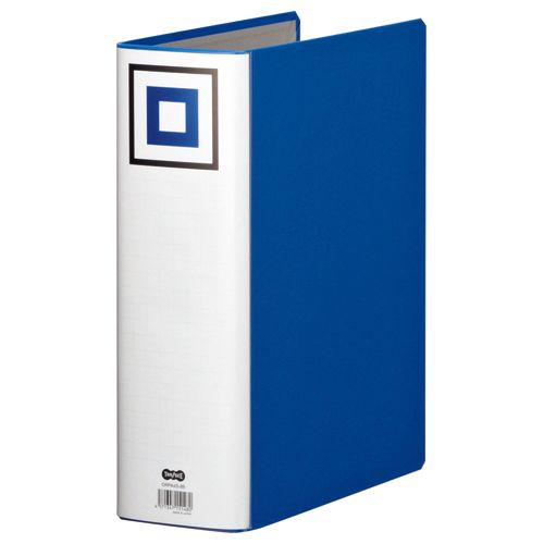 両開きパイプ式ファイルV A4タテ 800枚収容 80mmとじ 背幅95mm 青 1セット(10冊)の通販は 5,203円