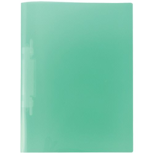 ルーパーファイル(色透明表紙)A4　2穴　100枚クリスタルグリーン　1セット(100冊:5冊×20パック)