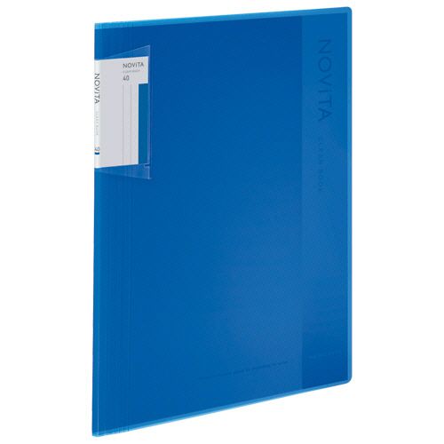 クリヤーブック(ノビータ) 固定式 A4タテ 40ポケット 背幅8?50mm 青 1セット(10冊)の通販は 6,102円