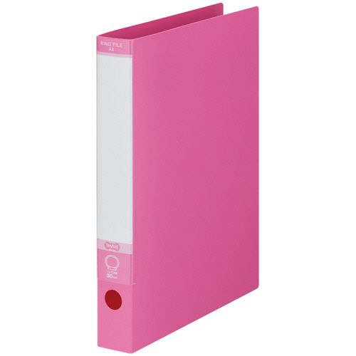 ワンタッチ開閉Oリングファイル A4 2穴220枚リング径30mm背幅40mmピンク 1セット(30冊)の通販は