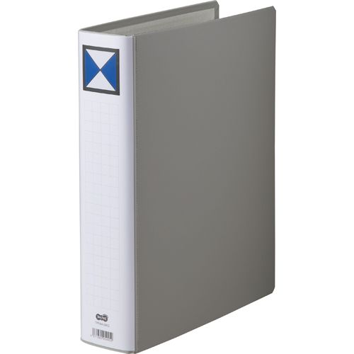 両開きパイプ式ファイル　A4タテ　500枚収容　50mmとじ　背幅66mm　グレー　1セット(30冊)