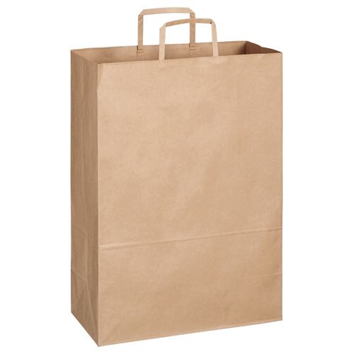 【送料無料】【個人宅届け不可】【法人（会社・企業）様限定】紙手提袋 平紐 特大 340×480×幅170mm 茶無地 1...の通販は