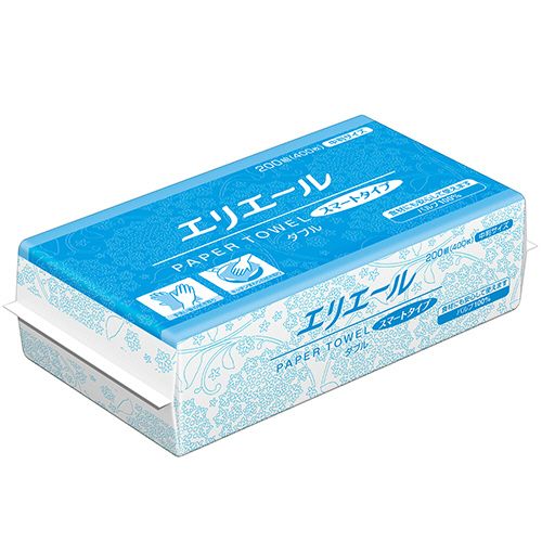 【送料無料】【個人宅届け不可】【法人（会社・企業）様限定】エリエール　ペーパータオル　スマートタイプ　ダブル　中判　２０...