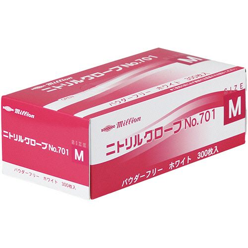 【送料無料】【個人宅届け不可】【法人（会社・企業）様限定】ミリオン　ニトリルグローブ　パウダーフリー　ホワイト　M　1セ...