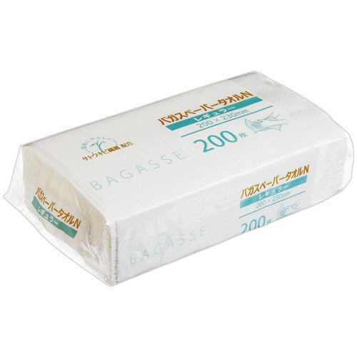 【送料無料】【個人宅届け不可】【法人（会社・企業）様限定】バガスペーパータオルN(レギュラー) 200枚/パック 1セッ...の通販は 6,209円
