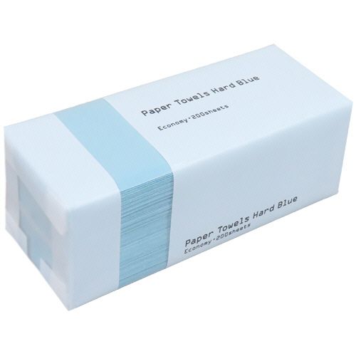ペーパータオル　ハード・ブルー(エコノミー)　200枚/パック　1セット(210パック:42パック×5ケース)