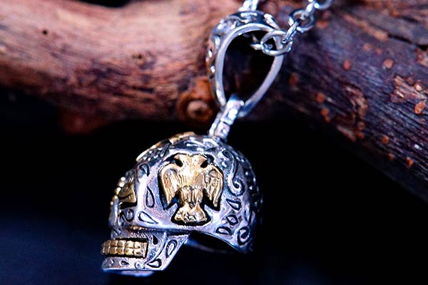 SV 925スカル&クロスネックレス シルバー925 スカルクロスネックレス