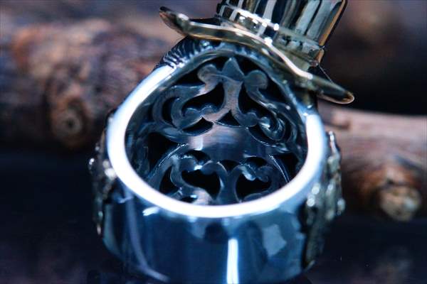 シルバーアクセサリー ピエロ 道化師 ツーフェイス タトゥー ゴールド レッドブラウン 指輪 メンズ リング_5