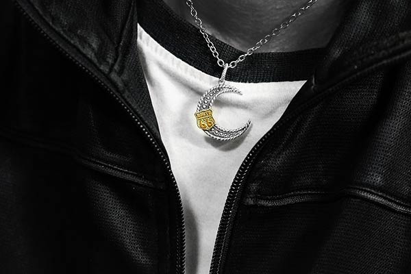 月 ムーン 機械 メカニック 歯車 ギア シルバー925 ゴールド メンズ  