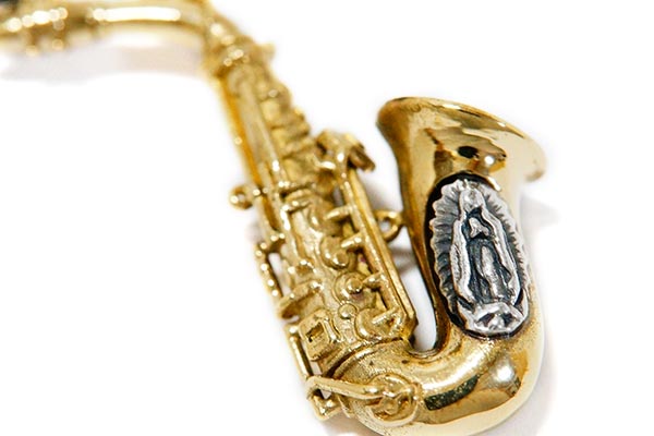silver925 ペンダント サックス ジャズ 楽器 マリア様 メダイ 吹奏楽 