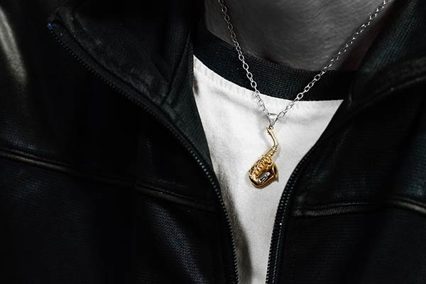 silver925 ペンダント サックス ジャズ 楽器 マリア様 メダイ 吹奏楽 