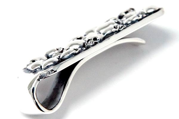 シルバー925 マネークリップ スカル 髑髏 ブラックグレー 燻し仕上げ