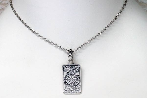 シルバー925 ペンダント ネックレス タロット カード 運命の輪 クロス