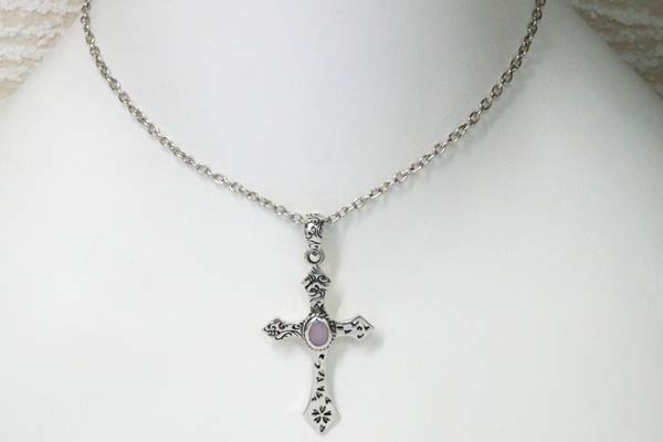 シルバー925 ペンダント ネックレス 和柄 和風 天然石 ローズクォーツ