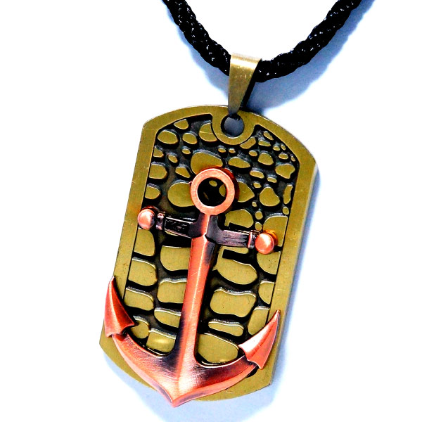 アンカー 錨 立体装飾プレート ブラスゴールド コッパーレッドブラウンカラー メンズ ペンダント ネックレス ブラック紐付き の通販はau Pay マーケット アクセサリー通販 Farice