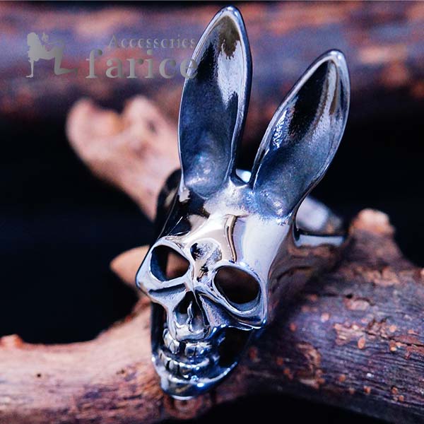 ウサギの髑髏 ラビット スカル メンズ ステンレス リングの通販はau Pay マーケット アクセサリー通販 Farice