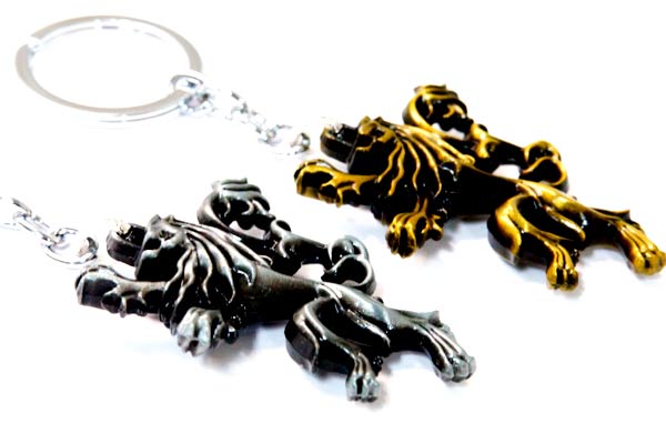 ライオン 獅子 エンブレム 王家 紋章 キーホルダー 【アンティーク