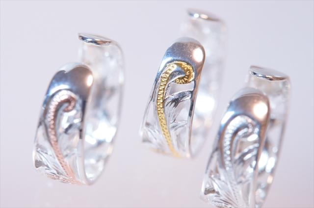 ハワイアンジュエリー クロス スクエア プレート プルメリア＆スクロール彫り レイラニ ハワイアンジュエリー スクロール プルメリア 透かし