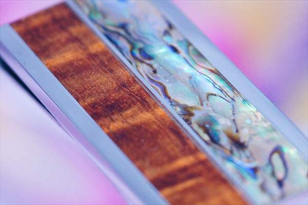 マネークリップ ハーフデザイン コアウッド&アバロンシェル メンズ