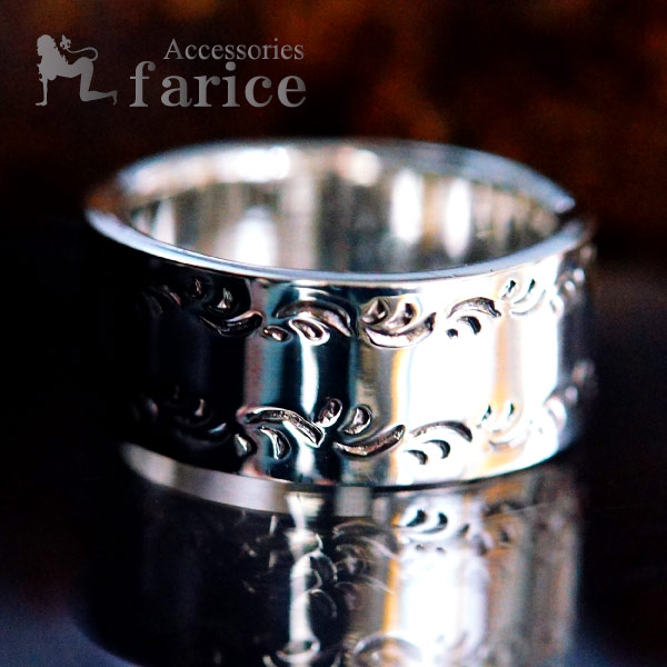 ツタ柄(植物)ラウンド2ライン彫り 銀光沢鏡面仕上げ ワイド幅ストレートアーム インディアンジュエリー シルバー925 リングの通販は 5,364円